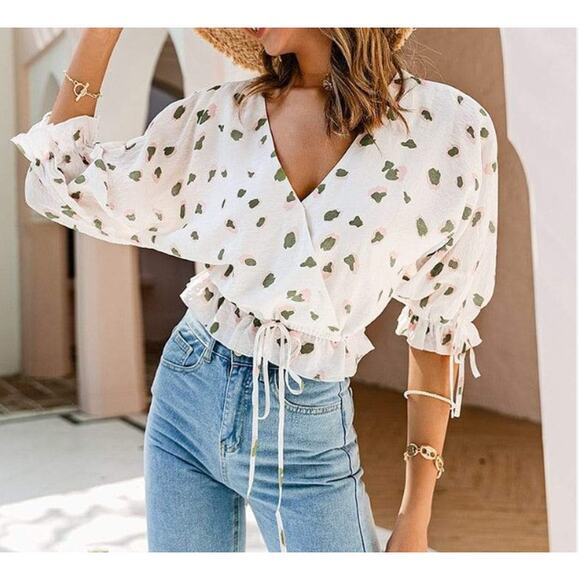 Petal & Pup white polka dot blouse - Picture 1 of 5